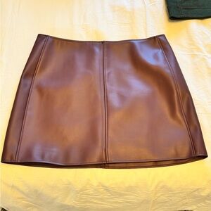Banana Republic Burgundy Faux Leather Mini Skirt